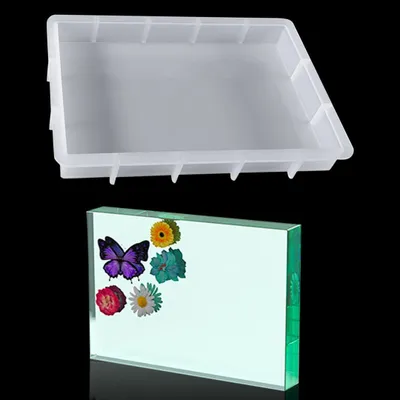 Image de Epoxy Silikon Mal Rectangle - Moule à résine - 1 pièce - Blanc - Silicone - 19,6 x 13,6 cm