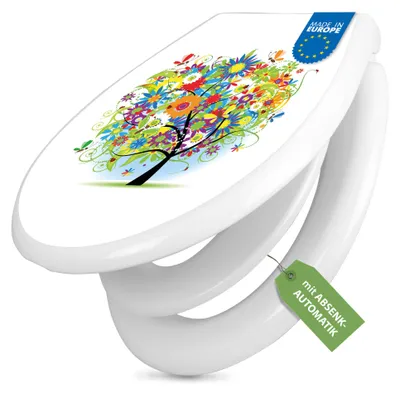 Produktbild von banjado Familien WC Sitz weiß mit Absenkautomatik und Motiv [Montivname] [TDWK 10149]