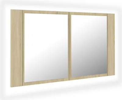 Produktbild von vidaXL LED-Bad-Spiegelschrank Sonoma-Eiche 80x12x45 cm Acryl