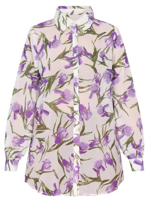Image de Chemisier ALBEE pour femme - violet clair multicolore, taille M