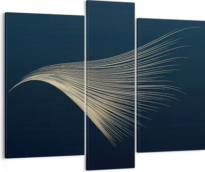 Produktbild von Bild auf Leinwand - Leinwandbild - 3 Teile - Golden Borsten Abstraktion - 95x80cm - Wand Bild - Wanddeko - Wandbilder - Leinwanddruck - Bilder - Wanddekoration - Leinwand bilder - CB95x80-4734