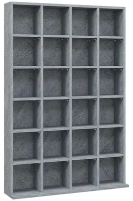 Produktbild von CD/DVD-Aufbewahrungsschrank - Bücherregal aus Holz - 456 CDs/336 DVDs - Verstellbare Einlegeböden - 89 x 130,5 cm - Grau
