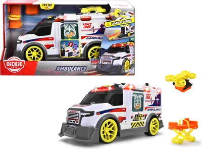 Zdjęcie produktu dla Dickie Toys 203307003, Ambulans, 3 lat(a), AA, Czerwony, Biały