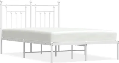 Obrázek produktu pro vidaXL Postel s čelem kovová bílá 120x200 cm