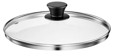 Glasdeckel 24 cm, hitzebeständig, mit Edelstahlrand, für Töpfe