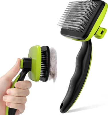 Immagine prodotto di spazzola per cani pecute spazzola per gatti a pelo lungo autopulente rimuove il sottopelo massaggio spazzola per la cura del pelo