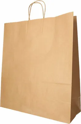 Produktbild von 25x Papiertragetaschen mit Papierkordel Kordeltasche 41 x 35 x 14 cm braun