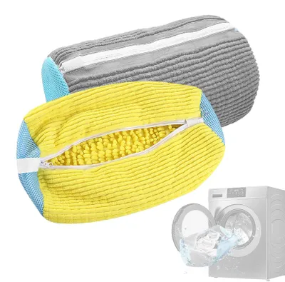 Schuhwaschbeutel 2er-Set, 39x18 cm, wiederverwendbar, 360° Reinigung