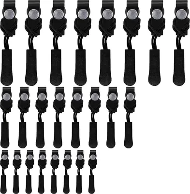 Produktbild von 24 Stück Reissverschluss Zipper, 3 Größen, Sofortiger Reißverschluss-Fixierer, Abnehmbare Reißverschluss Zipper, Universal-Reißverschluss, Reißverschluss Ersatz für Jacke, Rucksack, Gepäck, Schlafsack