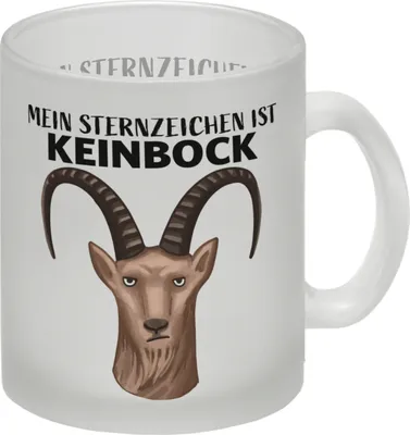 Produktbild von Mein Sternzeichen ist Keinbock Comic Glas Tasse