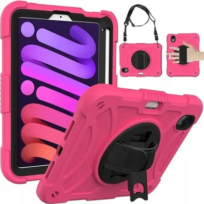 Produktbild von Tasche für iPad Mini 6 8.3" 2021 mit Ständer und Schultergurt Pink