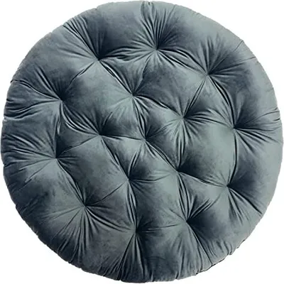 Produktbild von Kissen für Hängesessel, Hängestuhl - Runde Sitzkissen mit Silikonfaser - Kissen für Hängeschaukel aus Samtstoff - Hängesitz - Anthrazit - Indoor & Outdoor - Dekokissen für Allergiker