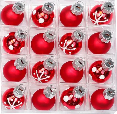 Produktbild von Weihnachtskugeln Merry Red | Ø 2 cm | 16 Stück | Glas | Rot | Mini