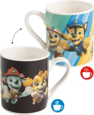 Produktbild von Paw Patrol Zaubertasse für Kinder - Kindertasse Becher Kinderbecher Tasse aus Keramik Farbwechseltasse 230 ml