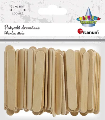 Obrázek produktu pro Dřevěné kreativní tyčinky 100 ks 65 mm Titanum