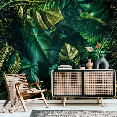 Produktbild von Selbstklebende Folie Fototapete - Emerald Jungle 392x280 cm Blätter b-C-0880-a-a