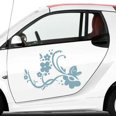 Produktbild von Aufkleber - Autoaufkleber-Set Rankelement Vera, 2 Stk. je 30cm x 22cm pastelltürkis - Tuning Carystyling Heckscheibe Auto