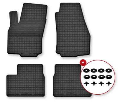 Produktbild von Gummi-Fußmatten für Alfa Romeo 156 2000-2006 (Limousine/Kombi) – 4-tlg, Schwarz, Semi-Universal, angepasst – Wielganizator Semi-Universal