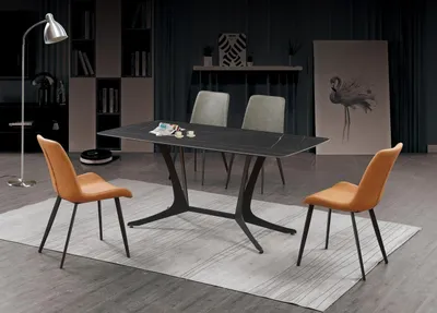 Produktbild von Esszimmer Luxus Tisch Säulen Tische Gruppe 5tlg. Set Garnitur Lehnstuhl Sessel