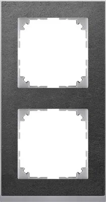 Productafbeelding van Merten M-Pure Decor-frame MEG4020-3669, 2-voudig, slate/aluminium