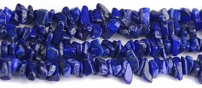 Produktbild von Blaue Lapislazuli Chips 3-8mm Naturstein Perlen Schnur