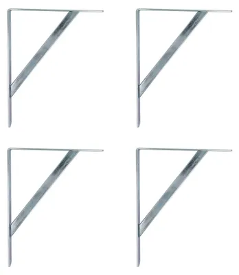 Produktbild von Amig - 4er-Pack Regalhalterungen Farbe Silber | Regalwinkel 400 x 275 mm | Robus