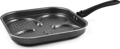 Produktbild von Excelsa Antihaftpfanne für Hamburger Disco Cook Stahl 43xH7,5x26 cm Schwarz