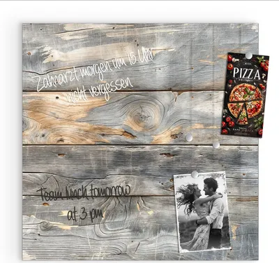 Produktbild von Magnettafel 50x50cm Pinnwand Whiteboard beschreibbar - Vintage Holzplanken