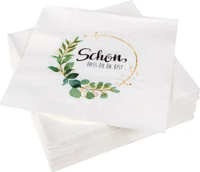 Produktbild von Servietten 33x33cm, 1/4 Falz, 3-lagig, 20er Pack - Schön, dass du da bist