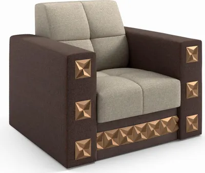 Produktbild von LIKMA Polstersessel Manila Beige Braun 86x85x85 cm mit Armlehnen Wohnzimmersessel mit Wellenfedern Stoff Inari