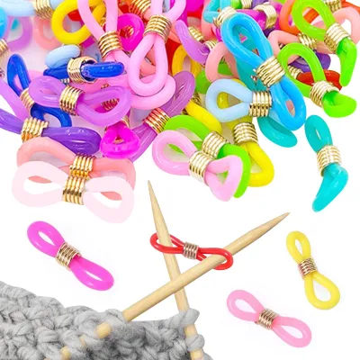 Produktbild von 40 Maschenmarkierer für Stricknadeln, Maschenmarkiererringe, Zubehör zum Stricken, Häkeln und Basteln.