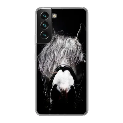 Produktbild von MuchoWow® Handyhülle Schutzhülle Hülle für Samsung Galaxy S22 Pferd - Porträt - Schwarz - Weiß Silikon Softcase Handy Hülle - Mobiltelefonhülle