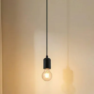 Produktbild von Lindby Pendelleuchte Hattie, Fassung E27, schwarz, Ø 4,7 cm