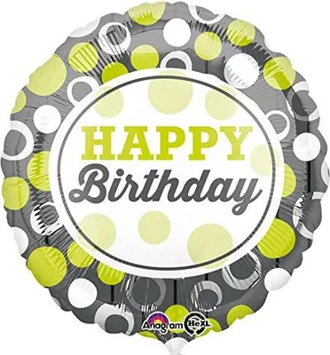 Produktbild von Amscan 3455601, Spielzeugballon, Folie, Schwarz, Grün, Weiß, Geburtstag, Rund, 430 mm