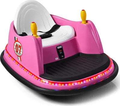 Produktbild von GOPLUS Elektro Autoscooter für Kinder, 6V Kinderfahrzeug mit LED-Lichtgurt, 2,4-GHz-Fernbedienung, EIN-Tasten-Start