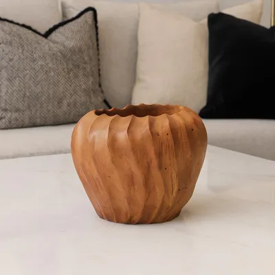 Produktbild von Teakholz-Pflanzgefäß – Naturholz Blumenkübel