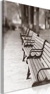 Produktbild von Italienischer Leinwand Leinwandbild - Park Benches (1 Part) Vertical 40x60 cm Städte d-B-0240-b-a
