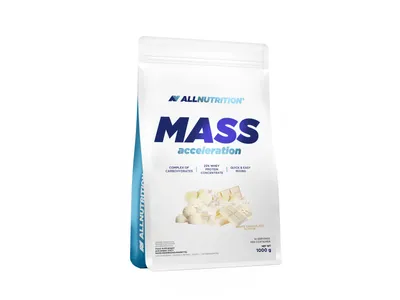 Produktbild von ALLNUTRITION Mass 1000g Weiße Schokolade Gainer Massenaufbau Protein Kohlenhydrate