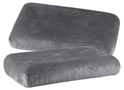 Produktbild von Cashmere Plüsch Kissenbezüge Spannbezüge 2er Set für Nackenkissen und Gesundheitskissen | weicher Kissenbezug | ca. 30x50 cm | Farbe: Anthrazit