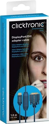 Produktbild von Clicktronic 70728 Displayport auf DVI Typ D Adapterkabel Full-HD/WUXG 1m aktiv