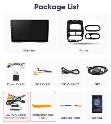 Obrázok produktu pre Autorádio 10 palcov, dvojitý DIN – Bezdrôtové pripojenie CarPlay a Android Auto – Výkon 4 x 45 W