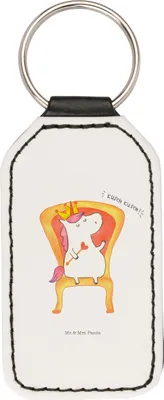 Produktbild von Mr. & Mrs. Panda Schlüsselanhänger Einhorn König - Weiß - Geschenk, anhänger für schlüssel, Unicorn, Bundeskanzler, Krone, Prinzessin, Einhörner, Mit Spruch, Präsident