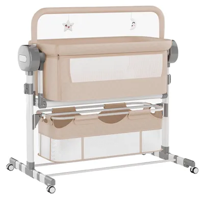 Zdjęcie produktu dla Łóżeczko dla niemowląt, automatyczna funkcja kołysania, łóżeczko dostawne, model YC608-KHAKI