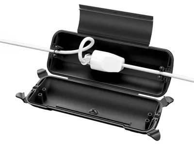 Produktbild von Offgridtec wasserdichte Kabelbox IP44, 2 Eingänge, schwarz, für Kabel bis 12mm