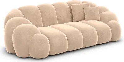 Produktbild von Samtstoff 2-Sitzer Couch Liora Beige