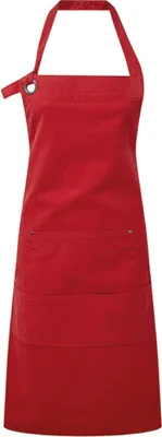Immagine prodotto di Premier Workwear PR137 | Grembiule da tasca Calibre in tela di cotone pesante, - Colore: Rosso (circa Pantone 201C) - Dimensioni: 72 x 86 cm