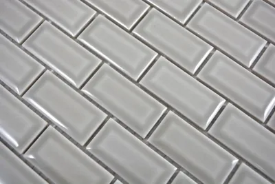 Produktbild von Handmuster Mini Metro Subway Mosaik Fliese Keramik Fliesenspiegel steingrau MOS26-0204_m
