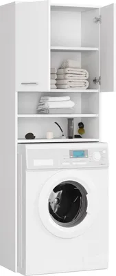 Immagine prodotto di BDW Armadio per lavatrice 180x64x30 cm, mobile alto per bagno, bianco