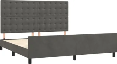 Produktbild von vidaXL Bettgestell ohne Matratze Dunkelgrau 160x200 cm Samt