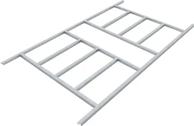 Produktbild von Pergart Fundamentbodenrahmen für Gerätehaus "Lübeck 86" aluminium blank 181 x 224 x 2,6 cm
